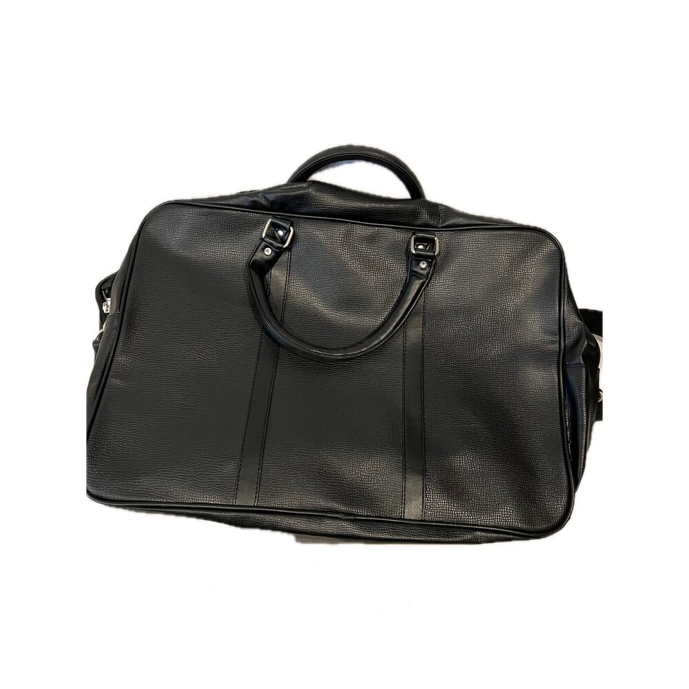 Faux Leather 20"x12"x7" Leather/CanvasTote Bag
